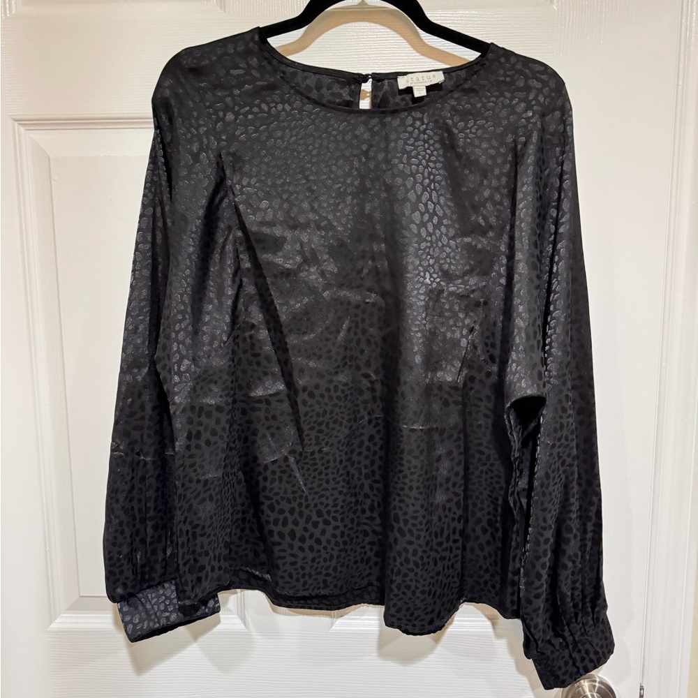 Black Animal Print Blouse